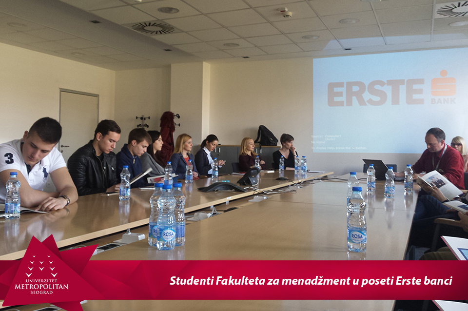 Studenti Fakulteta za menadžment u studijskoj poseti Erste banci