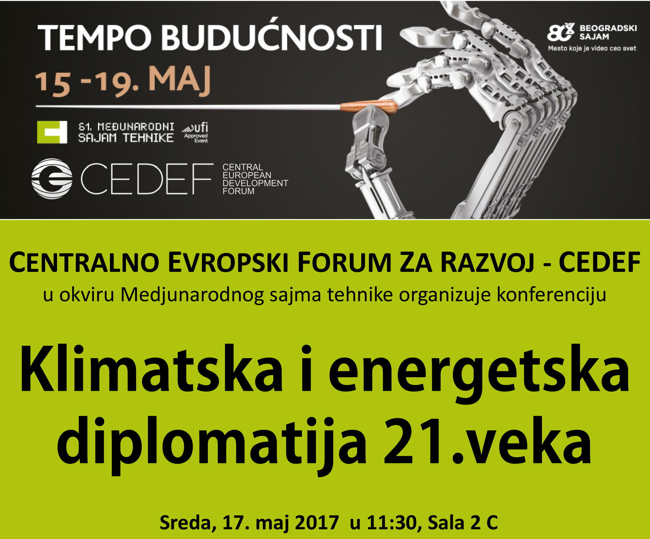 Klimatska i energetska diplomatija 21. veka – konferencija u organizaciji CEDEF-a na Međunarodnom sajmu tehnike