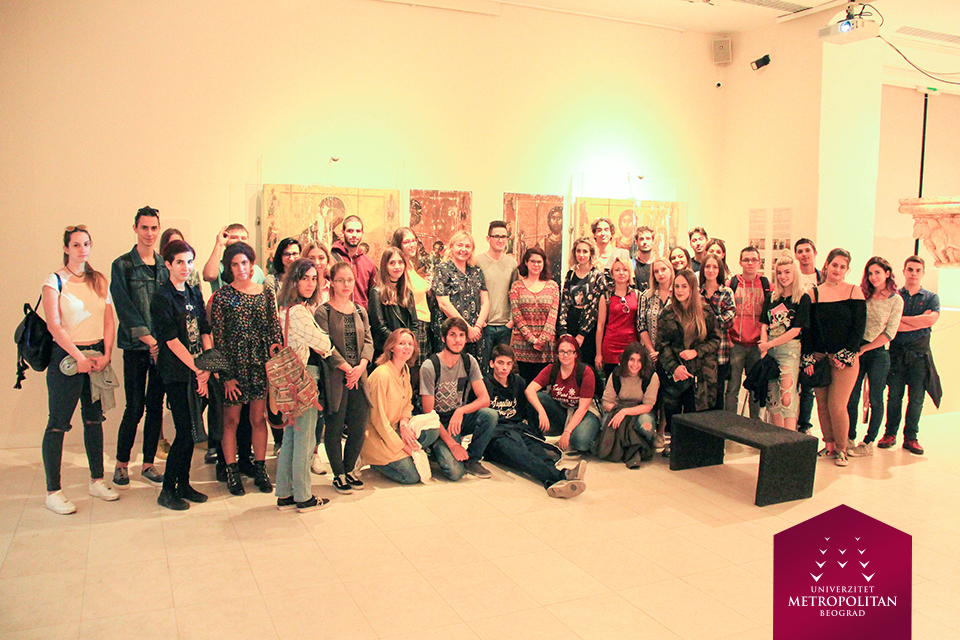Brucoši Fakulteta digitalnih umetnosti u poseti galeriji Srpske akademije nauka i umetnosti