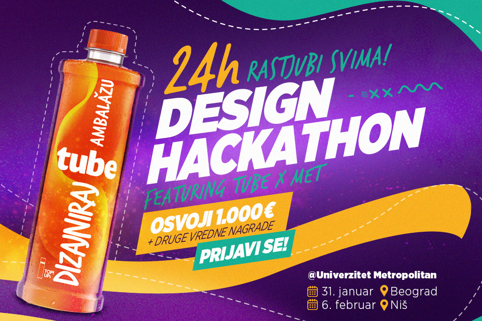 DESIGN HACKATHON powered by Tube & Univerzitet Metropolitan – kreativni izazov za srednjoškolce