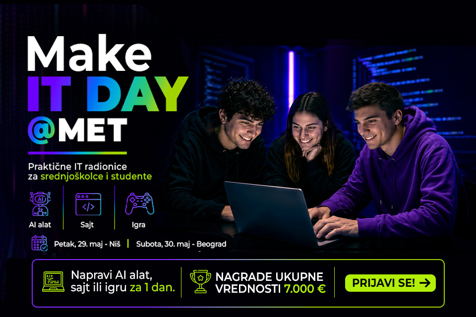 Make IT Day @ MET: Napravi svoj prvi AI alat, sajt ili igru