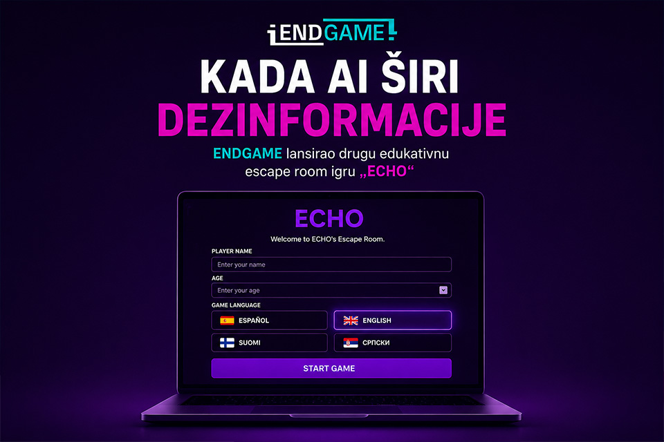 Kada AI širi dezinformacije: ENDGAME lansirao edukativnu escape room igru „ECHO“