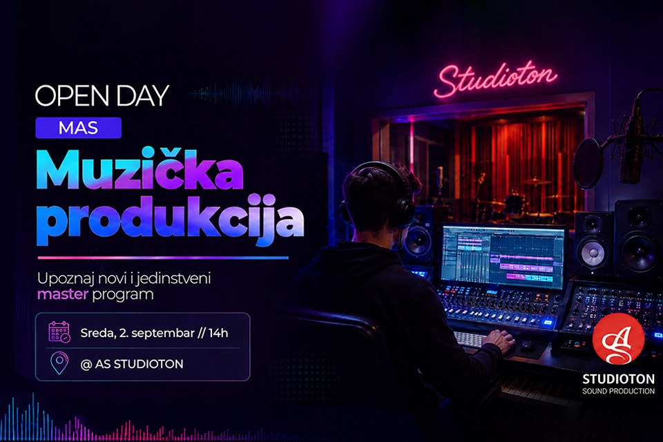 Uđi u svet profesionalnog zvuka: Open Day master programa Muzička produkcija u AS Studioton-u